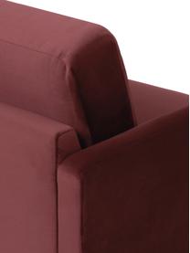 Samt-Sofa Fluente (2-Sitzer) in Rostrot mit Metall-Füssen, Bezug: Samt (Hochwertiger Polyes, Gestell: Massives Kiefernholz, Samt Rostrot, B 166 x T 85 cm