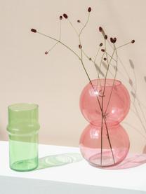 Mundgeblasene Design-Vase Bulb, 27 cm, Glas, Hellrosa, transparent, Ø 17 x H 27 cm