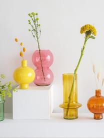 Ručne fúkaná dizajnová váza Bulb, V 27 cm, Sklo, Svetloružová, priehľadná, Ø 17 x V 27 cm