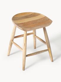 Tabouret en manguier Nino, Bois de manguier massif, laqué, Manguier, larg. 40 x haut. 55 cm