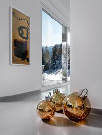 Pallina di Natale in vetro con LED a batteria Aggia, Dorato, specchiato, Ø 20 x Alt. 22 cm
