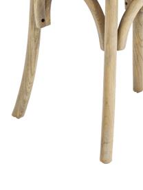 Silla de madera Cross, estilo rústico, Asiento: ratán, Estructura: madera de olmo, lacado tr, Marrón, An 42 x F 46 cm
