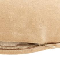 Housse de coussin rectangulaire velours brun clair Dana, 100 % velours de coton, Brun clair, larg. 30 x long. 50 cm