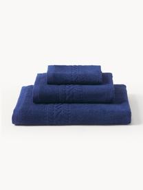 Handdoekenset Cordelia, set van 3, Donkerblauw, Set van 3 (gastendoekje, handdoekje en douchedoekje)