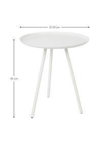 Table d'appoint Frost, Métal, revêtement par poudre, Blanc, Ø 39 x haut. 45 cm