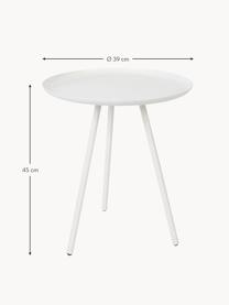 Mesa auxiliar Frost, Metal, pintado en polvo, Blanco, Ø 39 x Al 45 cm