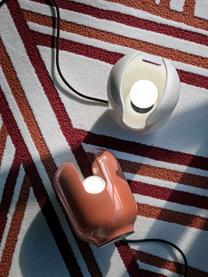 Lámpara de mesa artesanal pequeña Batucada, Lámpara: cerámica, Cable: cubierto en tela, Blanco, Ø 15 x Al 20 cm