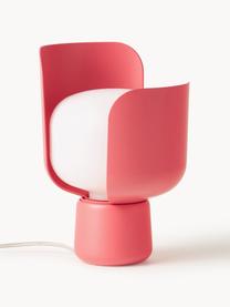 Malá stolní lampa Blom, ručně vyrobená, Bílá, korálově červená, Ø 15 cm, V 24 cm