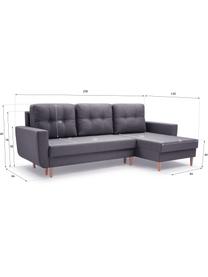 Sofa narożna z funkcją spania i miejscem do przechowywania Neo (4-osobowa), Tapicerka: 100% poliester, Szary, S 230 x G 140 cm