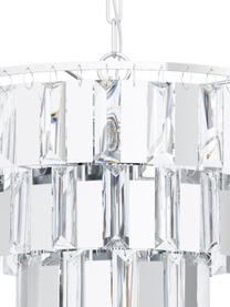 Kroonluchter Erseka van kristalglas, Lampenkap: kristalglas, Baldakijn: staal, Transparant, chroomkleurig, Ø 39 cm