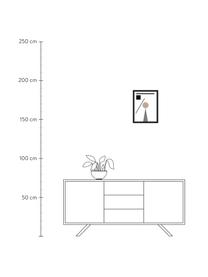 Gerahmter Digitaldruck Abstract Minimalist, Rahmen: Buchenholz, lackiert, Front: Plexiglas, Bild: Digitaldruck auf Papier, , Schwarz, Beige, Weiß, Grau, B 33 x H 43 cm