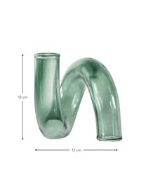 Handgemaakte glazen vaas Whirly, Glas, Groen, B 12 x H 12 cm