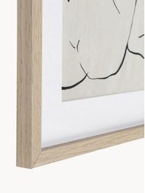 Posters avec cadres en bois Refined, 2 élém., Beige clair, noir, bois clair, larg. 30 x haut. 40 cm
