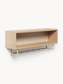 Holz-Wandgarderobe Larsen, Korpus: Mitteldichte Holzfaserpla, Beige, helles Eichenholz, B 80 x H 29 cm