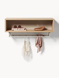 Holz-Wandgarderobe Larsen, Korpus: Mitteldichte Holzfaserpla, Beige, helles Eichenholz, B 80 x H 29 cm