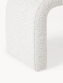 Bouclé poef Penelope, Bekleding: bouclé (100% polyester), Frame: metaal, multiplex, Bouclé wit, B 61 x H 46 cm