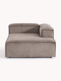 Chaise longue hoekmodule Lennon van corduroy, Bekleding: corduroy (92% polyester, , Frame: massief grenenhout, multi, Poten: kunststof Dit product is , Corduroy taupe, B 119 x D 180 cm, hoekdeel links