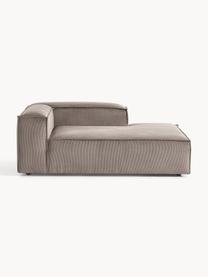 Chaise longue hoekmodule Lennon van corduroy, Bekleding: corduroy (92% polyester, , Frame: massief grenenhout, multi, Poten: kunststof Dit product is , Corduroy taupe, B 119 x D 180 cm, hoekdeel rechts