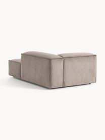 Chaise longue hoekmodule Lennon van corduroy, Bekleding: corduroy (92% polyester, , Frame: massief grenenhout, multi, Poten: kunststof Dit product is , Corduroy taupe, B 119 x D 180 cm, hoekdeel links