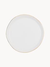 Pečivový talíř se zlatým okrajem Good Morning, Kamenina, Bílá se zlatým okrajem, Ø 17 cm