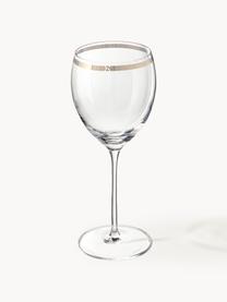 Verres à vin en cristal doré Dvorak, 6 pièces, Transparent, or, Ø 7 x haut. 20 cm