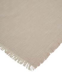 Katoenen placemats Henley met franjes, 2 stuks, 100% katoen, Beige, 35 x 45 cm