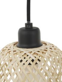 Lampada a sospensione in rattan Wasa, Paralume: rattan, Baldacchino: metallo verniciato a polv, Beige, nero, Larg. 70 x Alt. 15 cm