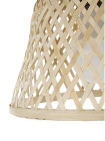 Grote hanglamp Wasa van rotan, Baldakijn: gepoedercoat metaal, Beige, zwart, B 70 x H 15 cm