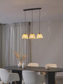 Grande suspension en rotin Wasa, Beige, noir, larg. 70 x haut. 15 cm