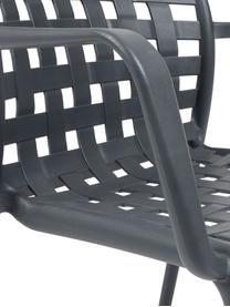 Chaises de jardin empilables en plastique Isa, 2 pièces, Gris foncé