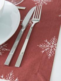 Placemats Snow, 2 stuks, 100% katoen, afkomstig van duurzame katoenteelt, Rood, wit, B 35 x L 45 cm