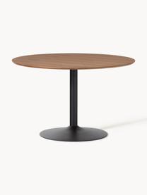 Ronde eettafel Menorca, in verschillende formaten, Tafelblad: MDF met walnoothoutfineer, Walnoothout, zwart, Ø 100 cm