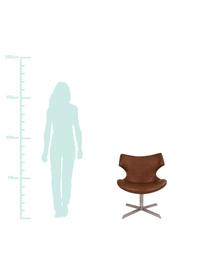 Krzesło obrotowe ze sztucznej skóry Zampi, Tapicerka: sztuczna skóra, Stelaż: stal, Brązowy, stal, S 70 x G 65 cm