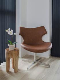 Chaise pivotante en cuir synthétique Zampi, Brun, acier