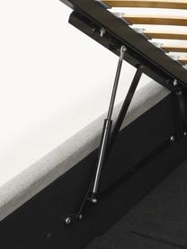 Eenpersoonsbed Cloud met opbergruimte, Bekleding: fijn gestructureerde gewe, Poten: gelakt hout Het materiaal, Geweven stof lichtgrijs, B 90 x L 200 cm