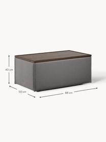 Sofa-Hocker Lennon mit Stauraum, Bezug: 100 % Polyester Der strap, Tablett: Eichenholz, Spannplatte m, Gestell: Spanplatte, mitteldichte , Füße: Kunststoff Dieses Produkt, Webstoff Anthrazit, dunkles Eichenholz, B 88 x T 50 cm