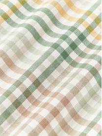 Funda de almohada de franela a cuadros Eli, Verde, amarillo, An 45 x L 110 cm