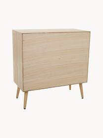 Ladekast Cayetana van hout, Frame: MDF, fineer, Handvatten: metaal, Poten: bamboehout, gelakt, Bruin, hout, B 80 cm x H 81 cm