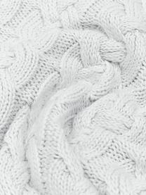Gebreide kussenhoes Caleb met kabelpatroon, 100% gekamd katoen, Wit, B 40 x L 40 cm