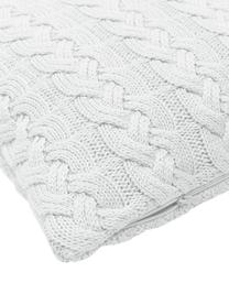 Housse de coussin tricotée 40x40 blanc Caleb, 100 % coton peigné, Blanc, larg. 40 x long. 40 cm