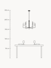Grote hanglamp Vivian, Lampenkap: glas, Baldakijn: gecoat metaal, Zwart, Ø 65 x H 88 cm