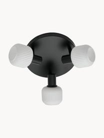 Faretto da soffitto in vetro opalino soffiato a bocca Milford Mini, Paralume: vetro opalino, Struttura: metallo rivestito, Bianco, nero, Ø 45 x Alt. 19 cm