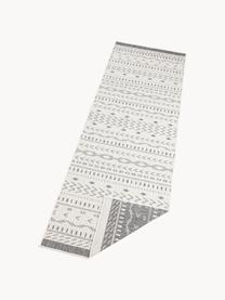 Tapis de couloir réversible intérieur-extérieur Kuba, Gris, couleur crème, imprimé, larg. 80 x long. 350 cm