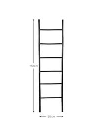 Ladderrek Safari van bamboehout, Gecoat bamboehout, Zwart, B 50 x H 190 cm