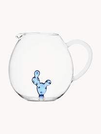 Jarra artesanal Desert, 2,9 L, Vidrio de borosilicato, Transparente, azul claro, 2,9 L