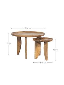 Beistelltisch-Set Ella aus Mangoholz, 2-tlg., Mangoholz, Mangoholz, Set mit verschiedenen Größen