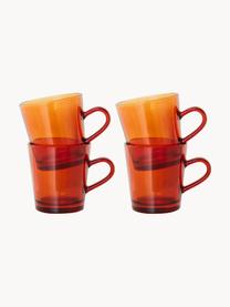 Tazas de vidrio 70's, 4 uds., Vidrio, Ámbar transparente, Ø 8 x Al 8 cm, 200 ml