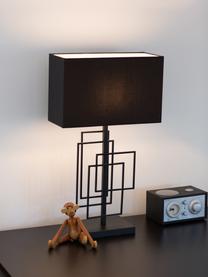 Stolní lampa z lnu Paragon, Černá