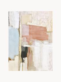 Handbeschilderde canvas Abstract Seven, Lichtblauw, oudroze, lichtbeige, B 90 x H 120 cm