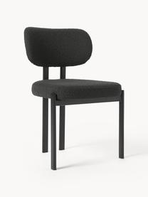 Buklé čalúnená stolička Adrien, Buklé čierna, Š 56 x V 51 cm